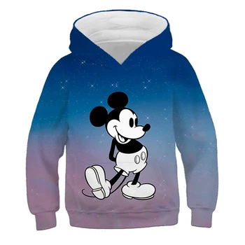 Moda gradient barve, otroški pulover s kapuco sliko Mickey Mouse fantje dekleta z dolgimi rokavi šport priložnostne svoboden prostem šport