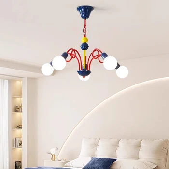 AiPaiTe francoski krema veter železa LED lestenec za dnevni sobi spalnici otroški sobi pisane lestenec