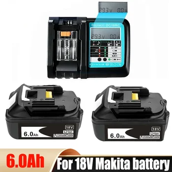 NOVO Z LED Polnilnik Akumulatorska Baterija 18 V 6000mAh Litij-ion baterija za Makita Baterija 18v 6Ah BL1840 BL1850 BL1830 BL1860 LXT400