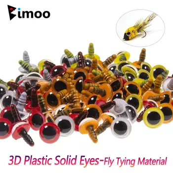Bimoo 20PCS 3D Trdne Plastike Oči W/ Pare Miško Bas Bug Velike Morske Darkice Letenje Vezava Materiala Ščuka Bas Ribolov Vab 6 mm
