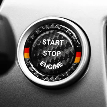 Notranjost Ogljikovih Vlaken Motor Avtomobila Start Stop Ključ za Vžig Obroč Nalepke Za BMW Serije 3 E90E92E93Z4E89 auto dodatki hxh