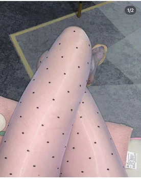2023 ženske modni stegno visoko čipke naselitve polka dot nogavice žamet plezati pantyhose seksi črne nogavice siva, vijolična barva hlačne nogavice