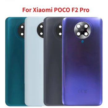 Stekla Nazaj Kritje za Xiaomi Poco F2 Pro Pokrovček Baterije Plošča Zadnja Stanovanjska Vrata Primeru Objektiv Kamere Zamenjava