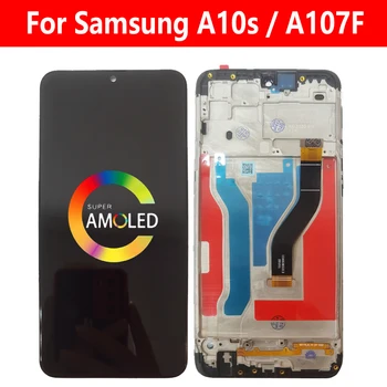 Super AMOLED Za Samsung Galaxy A10s 2019 LCD A107 Zaslon Z Okvirjem SM-A107F/DS A107M Zaslona Dotaknite Senzorja Računalnike Skupščine