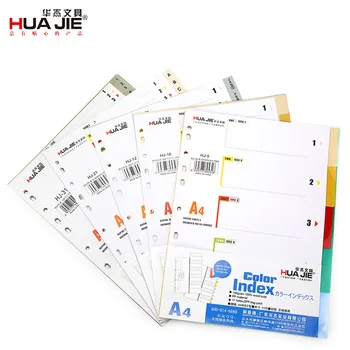 Huajie A4 Indeks Papir Ločilo Papir, Barve, Sortiranje Dokumentov Papir Svoboden-Leaf Sortiranje Papir Hj-31 Hj-5