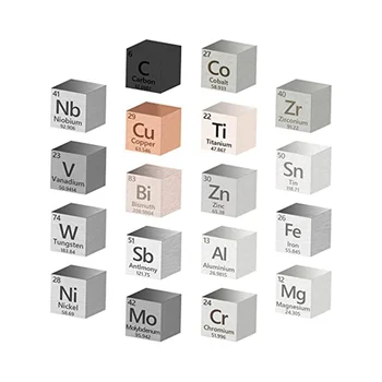 18 Kos Kovinskih Elementov Kocka Gostota Kocke 99.99% Visoke Čistosti, Periodična Tabela Elementov Zbirke (.39 Cm/10 mm)