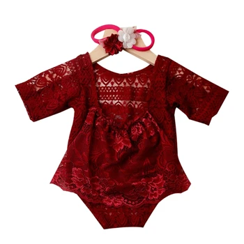 Baby Dekle Foto Kostum Čipke Romper Novorojenčka Fotografije Oblačil Princesa Obleko Padec Ladijskega Prometa