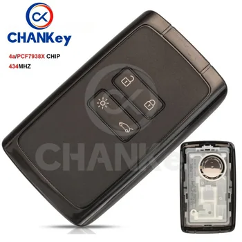 CHANKey Original Avto Alarm Smart Remote 434mhz Hitag AES 4A/PCF7938X Čip Za Renault Megane 4 manj Go / Vpis 