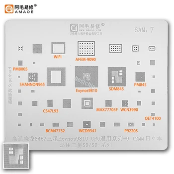 Amaoe SAM9 BGA Reballing Šablona Za Samsung S9/S9+ Snapdragon 845/Exynos9810 SDM845 PM845 PM8005 CS47L93 MAX77705F AFEM-9090