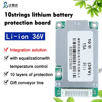 Bisida 10S 36V BMS 10A/20A Li-ionska Litij Baterija Polnilnik Protection Board Z nadzor temperature za 18650 baterije