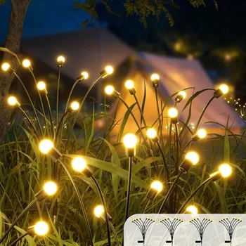 Firefly LED Lučka za Sončno Svetlobo na Prostem Vrt Dekoracijo Nepremočljiva Vrt Doma Travnik Ognjemet Lahka Tla Novo Leto, Božič