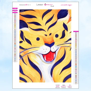 5D Cartoon Živali Diamond Slikarstvo Smešno Tiger V Gozd, Poln Nosorogovo Mozaik Vezenje Navzkrižno Šiv Kit Doma Dekor Darila