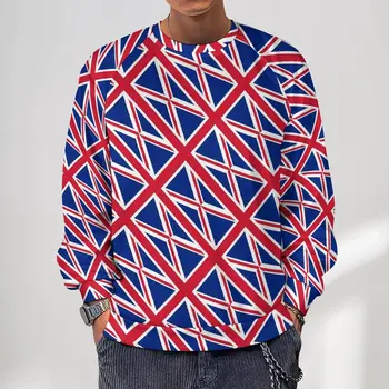 Britansko Zastavo Ulične Sweatshirts Zimsko Združeno Kraljestvo Zastavo Trendy Hoodies Moških Oversize Svoboden Natisnjeni O Vratu Hoodie