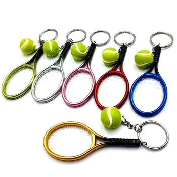 18Pcs Mini Tenis Lopar Žogo Keychain Obesek Vreča, Pribor Za Vrečko Šport Oglas Ljubitelji Spominkov Key Ring