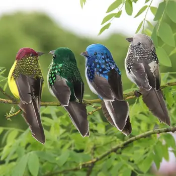 Umetni Pernate Ptic Posnetek Na Figurice Živali Kip za Notranjo & Zunanjo Dekor