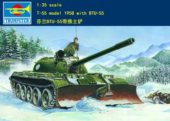 Prvi trobentač deloval 00313 1/35 T-55 mod 1958 w/BTU-55 Tank plastični model komplet