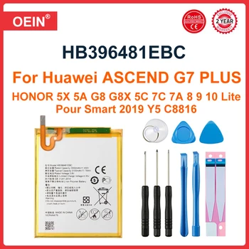 HB396481EBC Baterija Za Huawei VZPON G7 PLUS ČAST 5X 5A G8 G8X 5C 7C 7A 8 9 10 Lite Pour Smart 2019 Y5 +Orodja