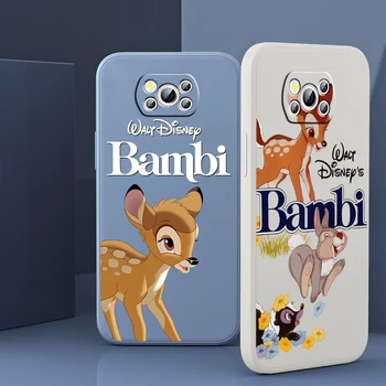 Disney Bambi Cute Anime Tekoče Vrv Primeru Telefon Za Xiaomi Poco X5 X4 X3 Pro NFC F3 F4 GT M5s M4 M3 C55 C50 5G Pokrov