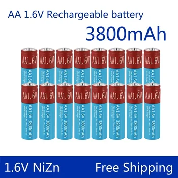 AA Baterijo 1,6 V NiZn 3800mAh AA baterije 1,6 V Baterije za igrače, MP3 Sončne Luči Fotoaparat, MP4 RC avto
