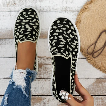 Ne zdrsne debele gume podplate Pletene dihanje modni vzorec priložnostne hoja ravno čevlji se lahko uporablja v vseh letnih časih