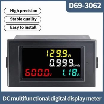 D69-3062 DC Voltmeter Ampermeter Moč Merilnik Porabe Električne energije za Prikaz Meter Digitalni LCD Zaslon Smart Meter