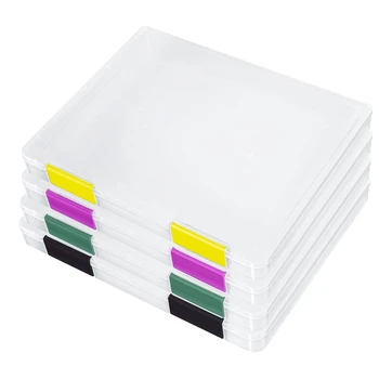 4PCS A4 Datoteke Prenosni Projekt Primeru,Prenosni A4 Datoteke Polje Plastičnih Album Papir Škatla za Shranjevanje 8.5X11inch Letter Trajne