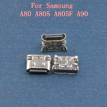 100 kozarcev Priključek Mikro USB Tip C 16pin Za Samsung A80 A805 A805F A90 Polnjenje prek kabla USB Vrata Dock Vtič priključek za Polnilnik Zamenjava