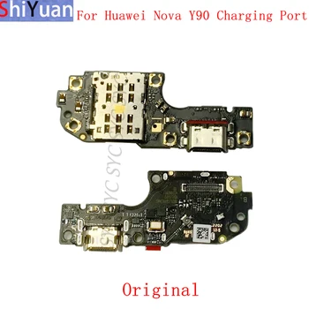 Originalno Polnjenje prek kabla USB Priključek Odbor Flex Kabel Za Huawei Nova Y90 polnilni Priključek s Sim Card Reader