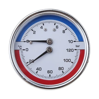 Kompakten Termo-manometer Kotla Temperatura Merilnik Tlaka Mearsuring 0-10 Bar 0-120 ℃ Primerna za Talna Ogrevanja Dropship