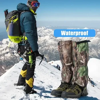 1 Lovski Par Dihanje Za Sneg, Vodo odporne Boot Gamaše Plezanje Design Zapiralo, ki ga Varovala Noge Nastavljiva Trak