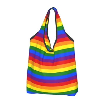 Ponovno Gej Ponos LGBTQ Zastavo LGBT Trgovina Vrečke Zložljive Pralni Stroj Nakupovalna Torba Velika Eko Vrečko za Shranjevanje Lahkih