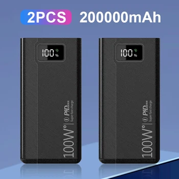 2PCS 100W Moči Banke 50000mAh 4 USB Super Hitro Polnjenje Prenosnih Powerbank za Huawei iPhone 14 Xiaomi Zunanji Polnilec za Baterije