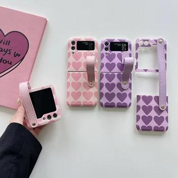 Roza, Vijolične Ljubezen Manšeta IMD Mehko Gel Shockproof Primeru Telefon Za Samsung Galaxy Ž Flip 5 4 3 Hrbtni Pokrovček