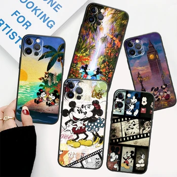 Minnie Mickey Mouse Kul Za iPhone 15 14 13 12 11 XS XR X 8 7 SE Ultra Pro Max Plus Mini Black Primeru Telefon