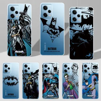 B-Batman J-Joker Primeru za Xiaomi Redmi Opomba 12 11 Pro Plus 11S 10 9 10 8 11T 8T 9S 9T 11E 5 7 6 Pro Jasno, Silikonski Pokrovček Telefona