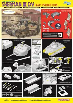 Dragon 6573 1/35 Obsega WW.II M4 Sherman III DV Začetku Proizvodnje w/Magic Skladbe & Slika