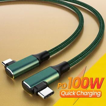 USB C Kabel PD100W USB, C-Tip C Dvojno Komolec Hitro Polnjenje Kabel za Huawei Xiaomi Samsung MacBook POCO USB Tip C Žice Kabel