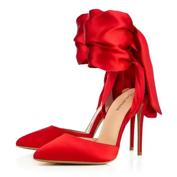 Poletje seksi, svilena obraz čipke poročne poročni čevlji banket obleko open toe sandale po meri velikih dimenzij stiletto konicami prstov ženske čevlje