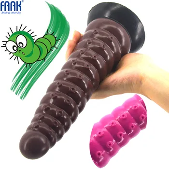 FAAK Silikonski umetni penis Ženska odraslih masturbator stimulacijo klitorisa masaža palico sex igrača umetni dildo caterpillar