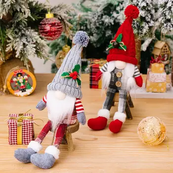 Počitnice Okraski Božič Gnome Plišastih Igrač Barvite Pletene Rudolph Lutka Ornament Praznično Božično Zabavo, Okna Okraski