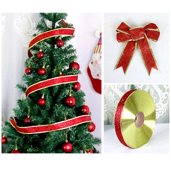 1m Traku Rdeče Lok Božično Drevo Predpasnik Ornament, ki je Primerna za Darilo, Zavijanje Drevo Top Dekoracijo