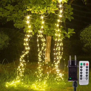 3IN1 600 Firefly LED Kup Luči, Drevo, Veja Trte Svetlobo na Prostem Bakrene Žice Slap Niz Luči Božič Pravljica Svetlobe
