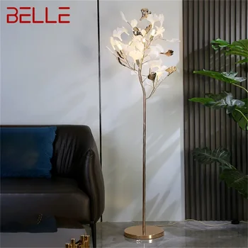 BELLE Nordijska Ustvarjalne Talna Svetilka Ginkgo Cvet Obliko Luči Sodobnih LED Dekorativna za Dom Dnevna Soba
