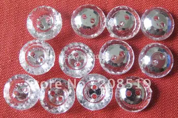 NB0027 100 kozarcev/veliko Akril gumbov srebrno flatback 12,5 mm Dia 2 luknje šivanje gumbov za majica