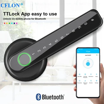 Prstnih Smart Zaklepanje Vrat z Bluetooth za TTLock Eletronic zaklepanje wiht Biometrije Prstnih odtisov/Geslo/Izklop/odkleni App