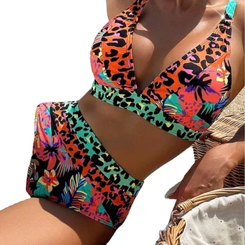 Leopard Bikini Komplet Ženske Kopalke Nove Seksi Push Up Plažo Kopalke Biquini Ženski 