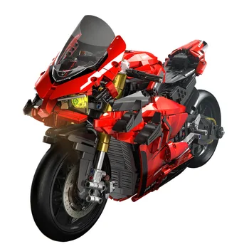 Tehnične 1:5 Lestvici Motocikel Ducatis V4S Gradnik za Motorna Vozila, Model Parne Opeke Igrača, S Svetlobo Motocikla Zbirka