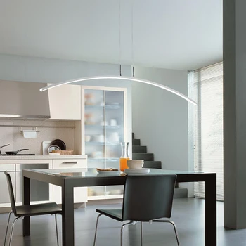 Sodobno minimalistično obesek lučka za Jedilno mizo kavarna, Bar skandinavski design dolge viseče svetilke črno Bele svetlobe suspenzije