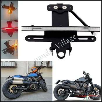 Motorno kolo Zadnje registrske Tablice Nosilec W/ LED Vključite Opozorilne Tablice Luč Za Harley Sportster S 2021-2022 Fender Eliminator