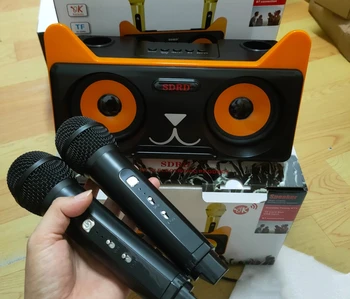 SD305 Luštna Mačka Obliko Prenosne Brezžične Bluetooth Zvočniki na Prostem Stranka Domači Kino Karaoke z Dvojno Mic 20W Stereo Zvočnik
